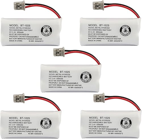 Kastar Paquete de 5 baterías BT-1025 compatibles con DECT 2060 DECT 2080 Energizer ER-P152 ERP152 Empire CPH-515B CPH515B Sanyo CAS-D6325 CASD6325
