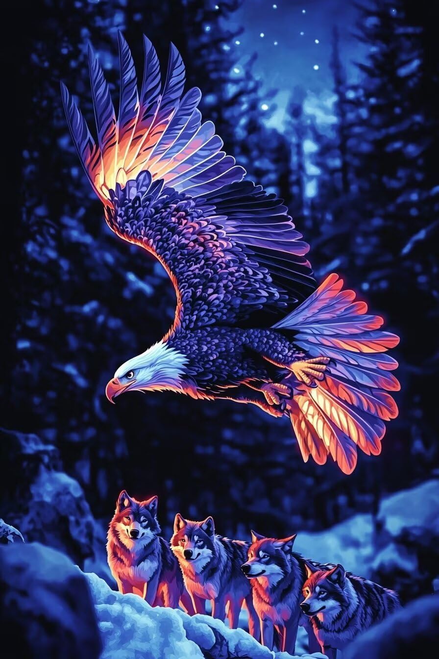 DIY 数字 油絵 塗り絵 キット トビオオカミ デジタルペイント数字油絵 数字キット塗り絵 大人 子ども手塗り DIY絵 デジタル