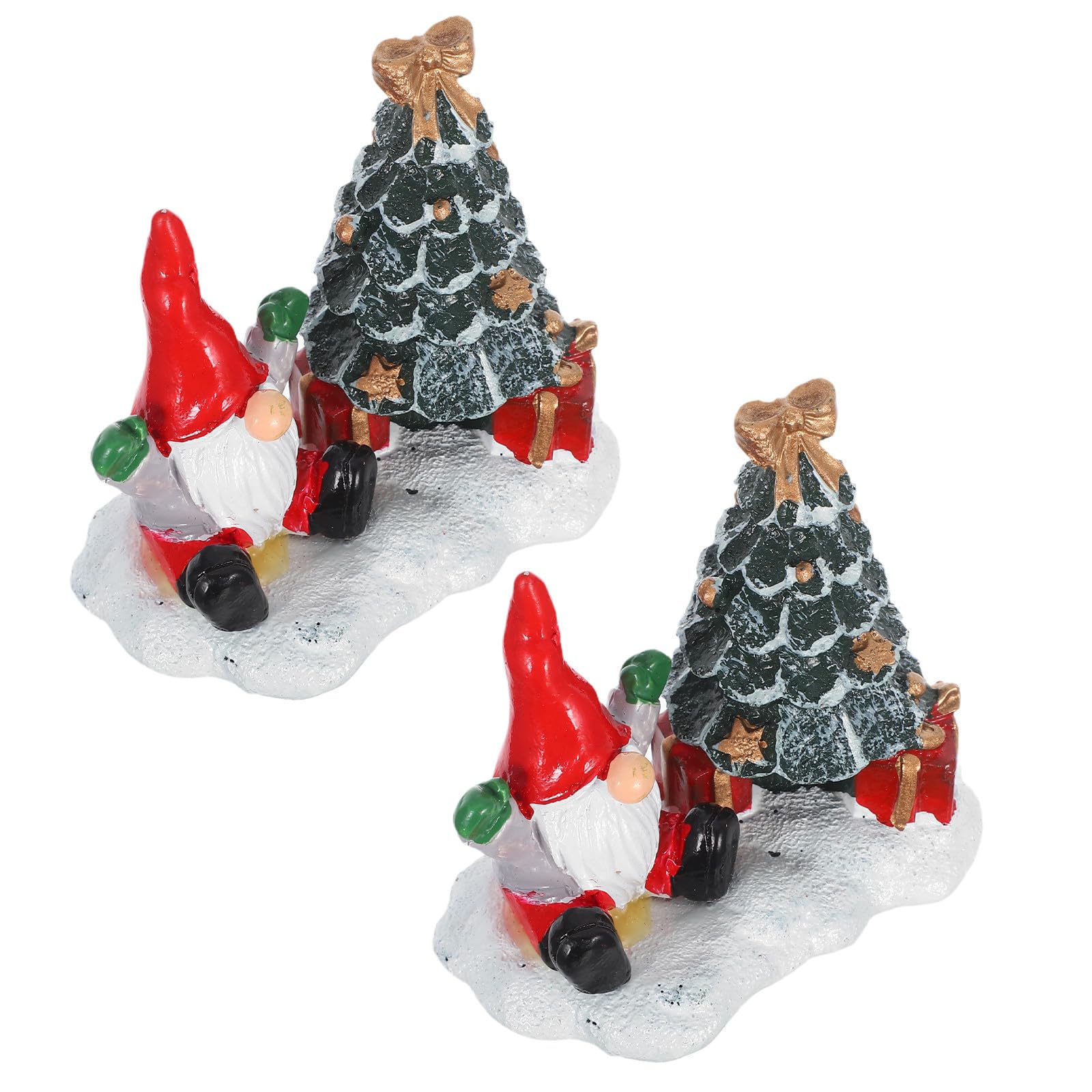 FRCOLOR 10 Pièces Figurines de Noël Père Noël et Sapin en Résine pour