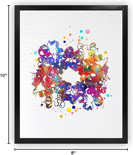 Miniatura 9 de Dignovel Studios 8 x 10 sin marco de hemoglobina de células rojas de la sangre proteína de arte médico ciencia hematología laboratorio clínica