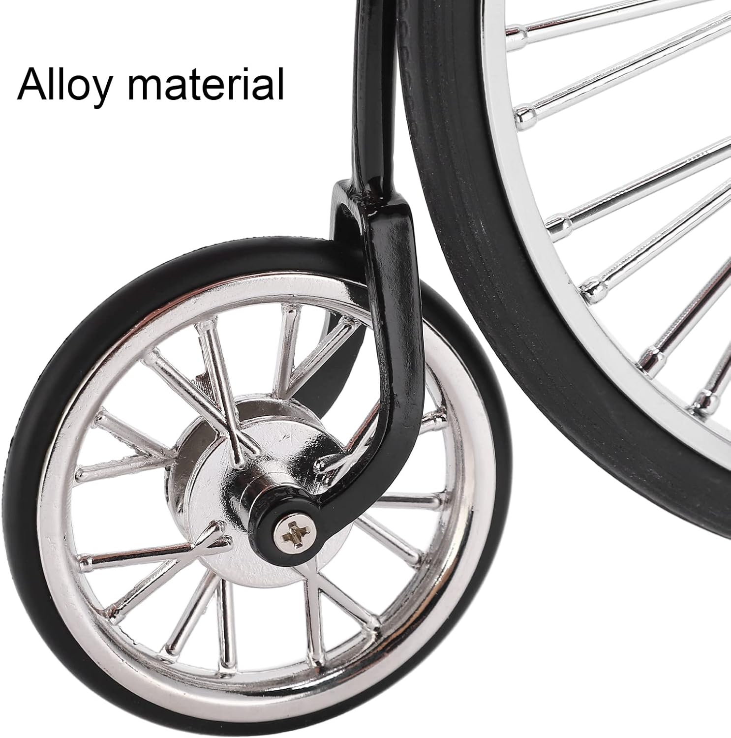 Aladeno Bike Model Black Big Small Wheels Retro Design Alloy Material Model Bike Ornament Big Small Wheels Bike Model Retro Bike Ornament Bike Model for Tables Bookshelves