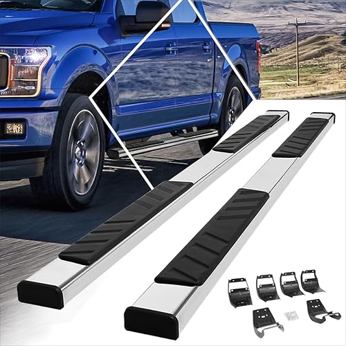 Miniatura 6 de PM PERFORMOTOR Barra de estribo de acero inoxidable pulido de 5 pulgadas, compatible con Ford F150 (SuperCrew) Crew Cab 15-22  Ford F250 F350 SD