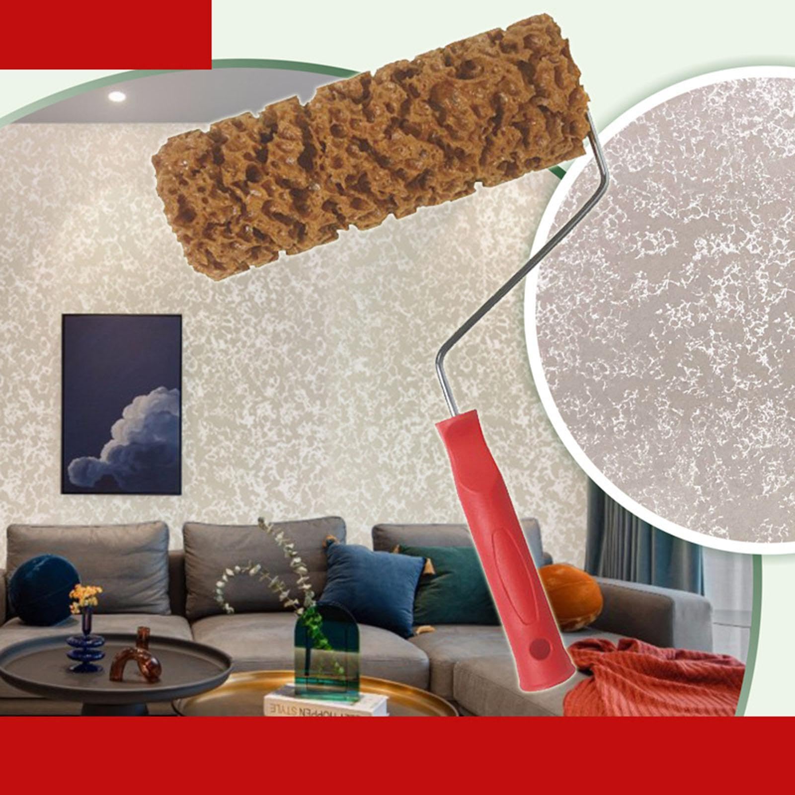 Set di 2 rulli in spugna per pittura a parete, per porte, soffitti, pareti domestiche, tipo C