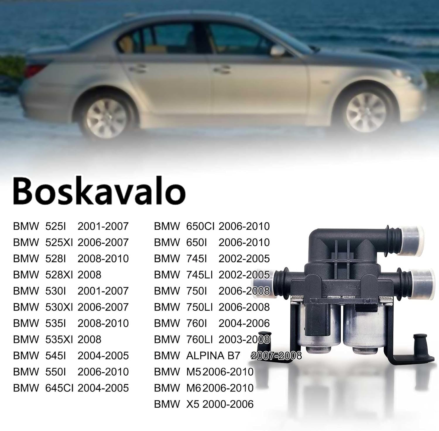 Boskavalo 64116906652 Heater Control Valve For BMW E60 E63 E64 E65 M5 525i 528i 535i 545i 745i 750i : Buy Online At Best Price In KSA - Souq Is Now - Foto 10