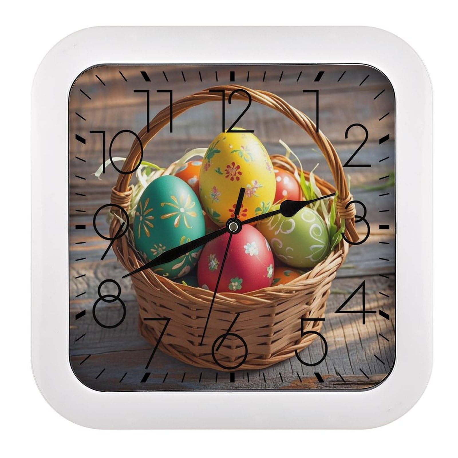 Horloge murale panier de Pâques, idée cadeau originale