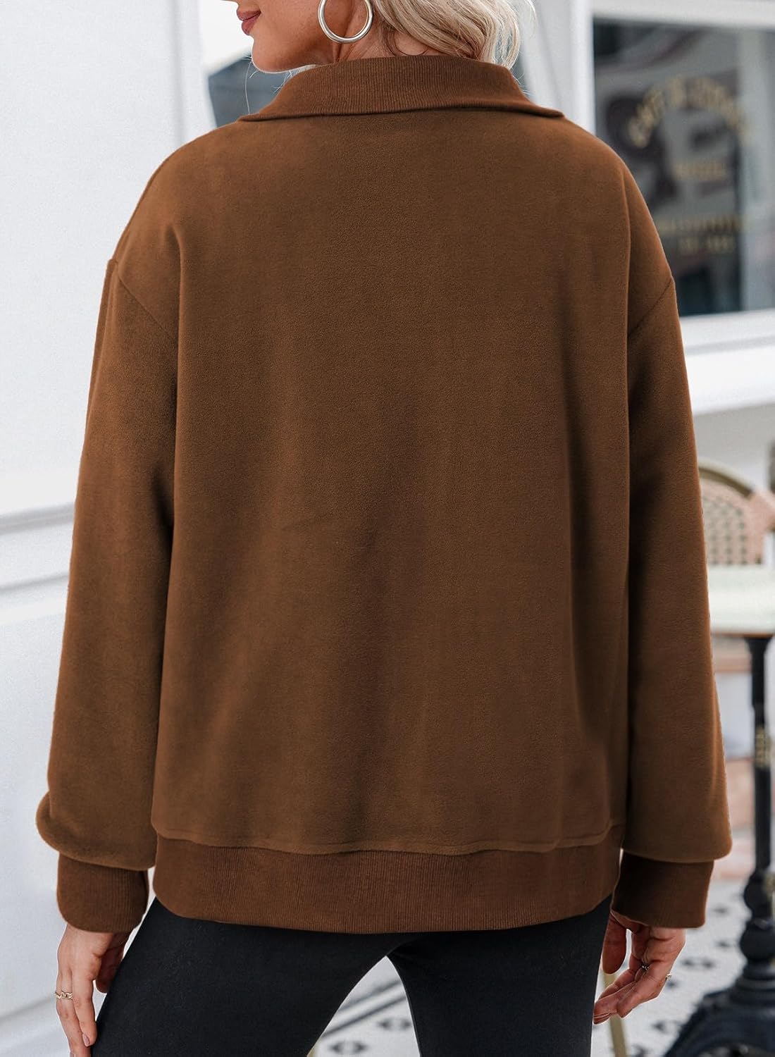 Dokotoo Women's Lightweight Full Zip Soft Fleece Jacket 2025 Casual Sweatshirts Coat with Pockets - Image 6