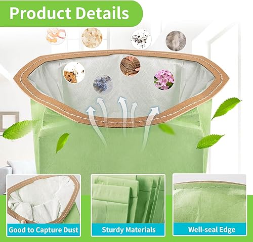 Miniatura 3 de Paquete de 15 bolsas de filtro micro de repuesto 107314 para ProTeam Super Coach Pro 6 GoFree Flex Pro y ProVac FS 6 con cuello triangular abierto