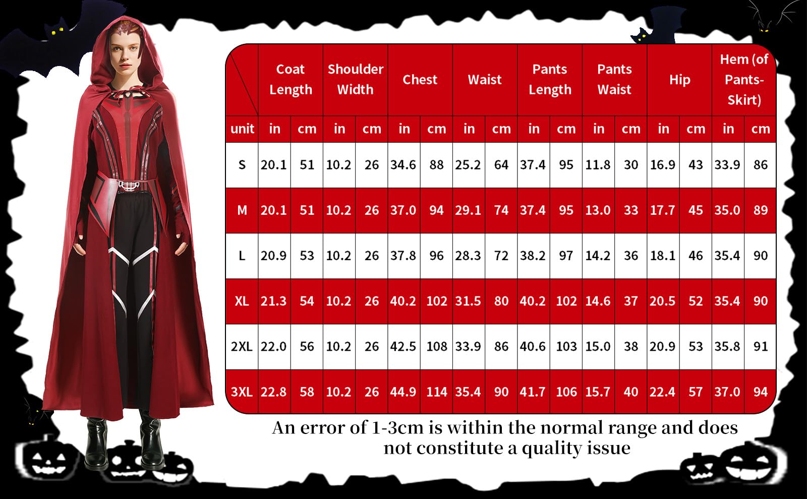 Costume da donna Scarlet Witch Wanda Maximoff con cappotto, giacca, pantaloni, tuta, copricapo, Halloween, cosplay, carnevale