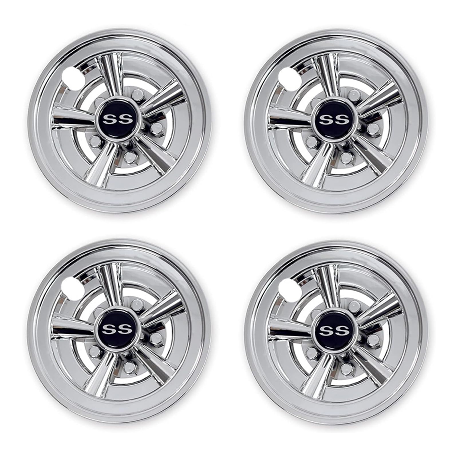 NUEAYMS Professionelle 8-Zoll Golfwagen Radkappen, 5-Speichen Design, universeller Golfwagen Nabenkappen Schutz, einfache Installation, Speichen Design