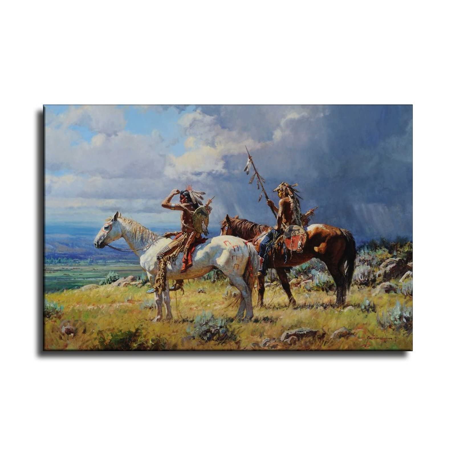 Award Winning Western & Native American Indian Canvas Art Poster and Wall Art Picture Print Modern Family Bedroom Decor Posters 16x24inch(40x60cm)