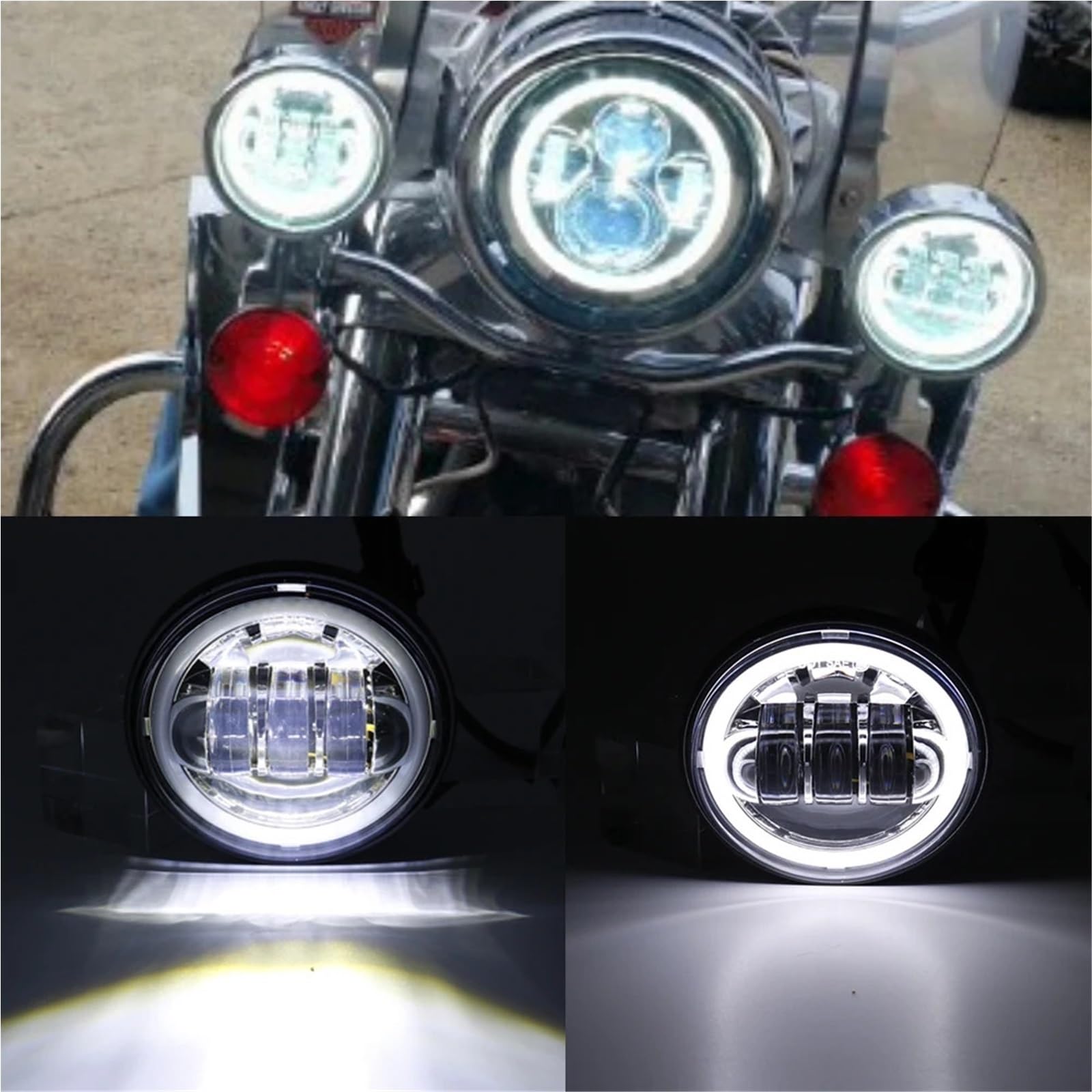 4,5" 4-1/2" LED-Nebellicht Motorrad für Motor-LED-Scheinwerfer mit Schale aus(Ice Blue)