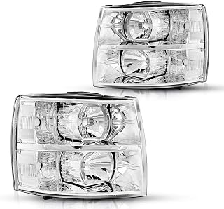 Torchbeam Headlights Headlamps Assembly Set for 2007-2013 Silverado 1500
