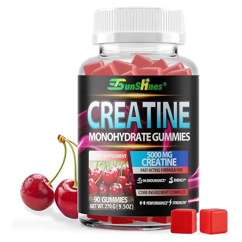 tsunshnes Creatina Monohidratada em Gomas 5 g (5.000 mg) – 90 gomas