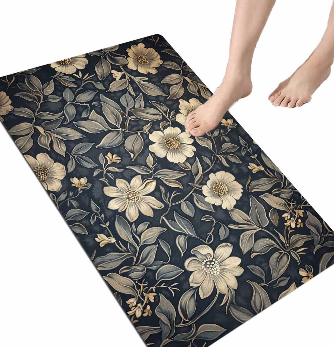 Tapis de bain antidérapant en pierre rétro pour sol extérieur sec