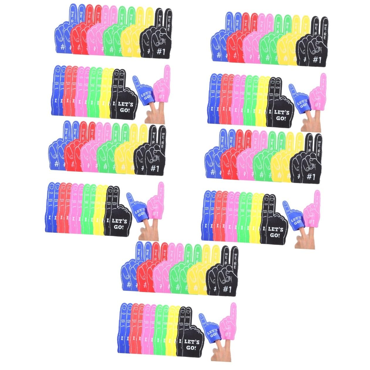Healeved 120pezzi Schiumose Colorate Per Eventi Sportivi Gadget Divertenti Per Festa Per e Celebrazioni Rosse Gialle