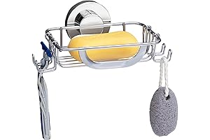 Silver Leverloc Shower Caddy with Suction Cup - Your Ultimate Bathroom Organizer