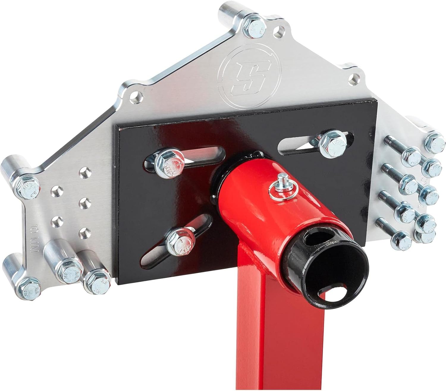 Heavy-Duty Billet Aluminum Engine Stand Adapter Plate for Chevy LS, SBC, BBC Engines - 1/2-inch Thickness, Bellhousing Fitment, Includes Fasteners & 1-1/2-inch Spacers, CNC Machined