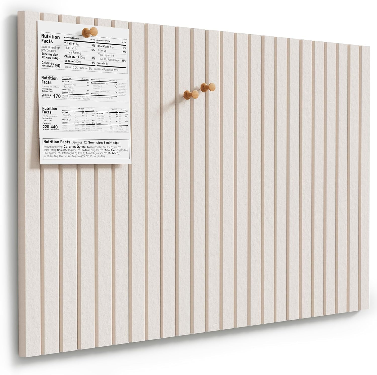 Large Felt Wall Tiles 24"x36", Light Tan Felt Bulletin Board Tiles for Office Home Classroom (Oatmeal), 6 Pack Felt Wall Tiles with Slat Panelling, Push Pin Board Home Wall Organiser