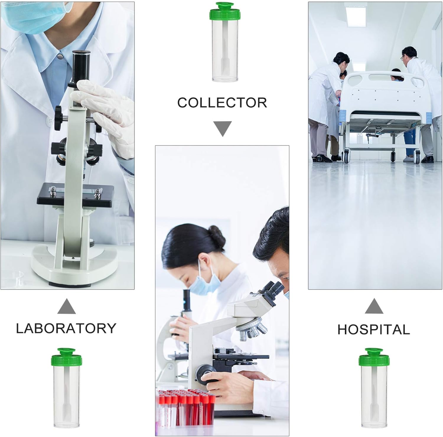 Scicalife 50pcs Scientific Fecal Collection Containers with Attached Screw Cap Polypropylene Spoon 15ml Capacity Specimen Cup : Industrial & Scientific