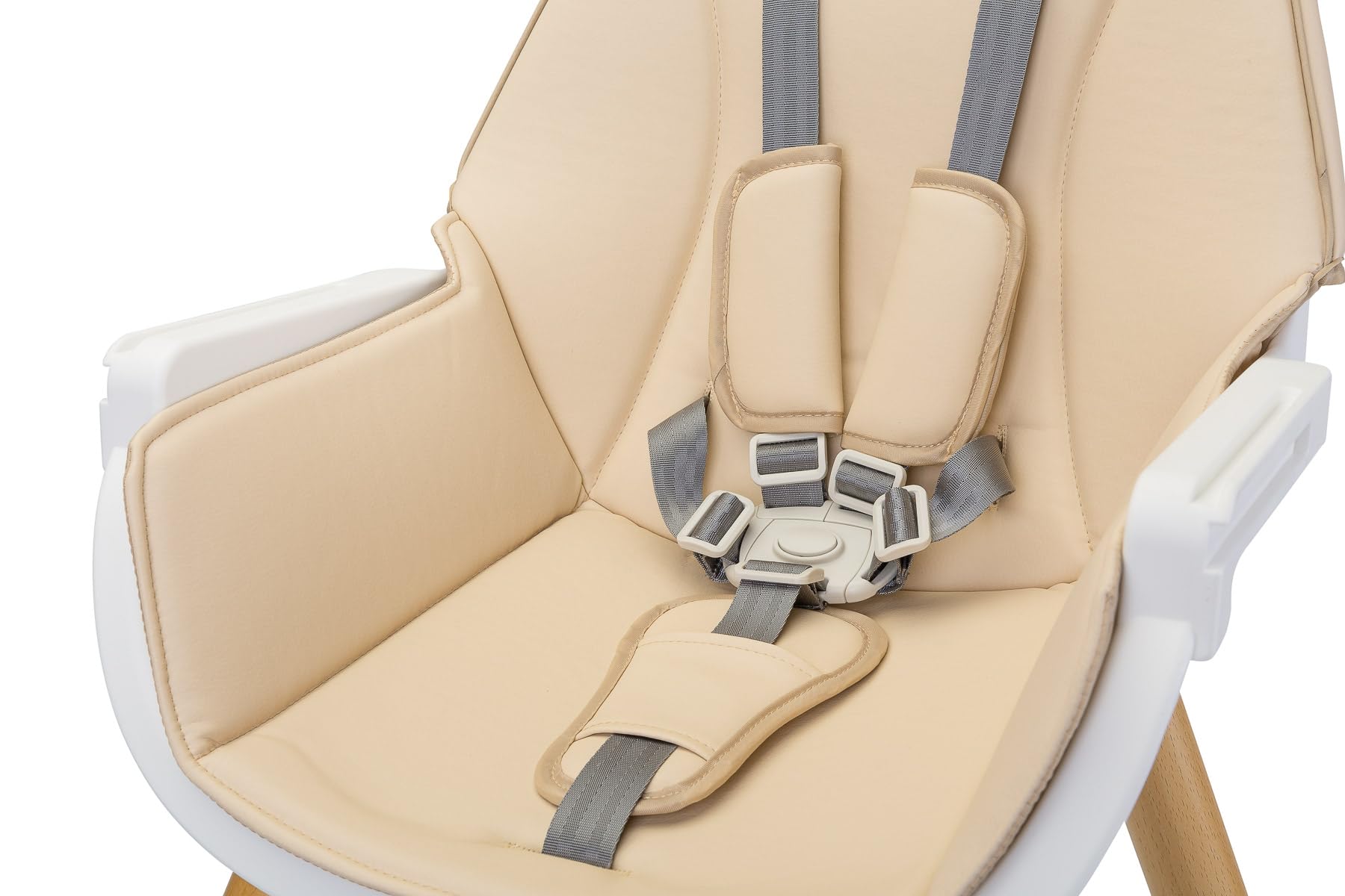 CARETERO Tuva Chaise Haute Bébé - Design Scandinave - Chaise Repas Bébé de 6 Mois à 3 ans - Charge Maximale 15 kg - 2en1 Chaise Haute ou Chaise + Table - Plateau Réglable - Beige