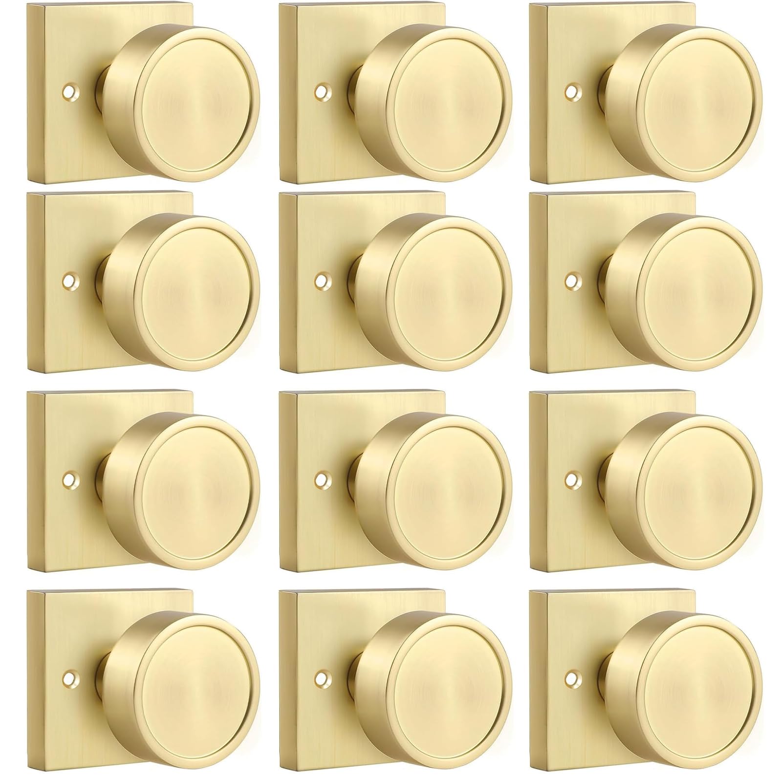 Haidms Gold Dummy Door Knobs for Closet, Half No-Turning, 12 Pieces
