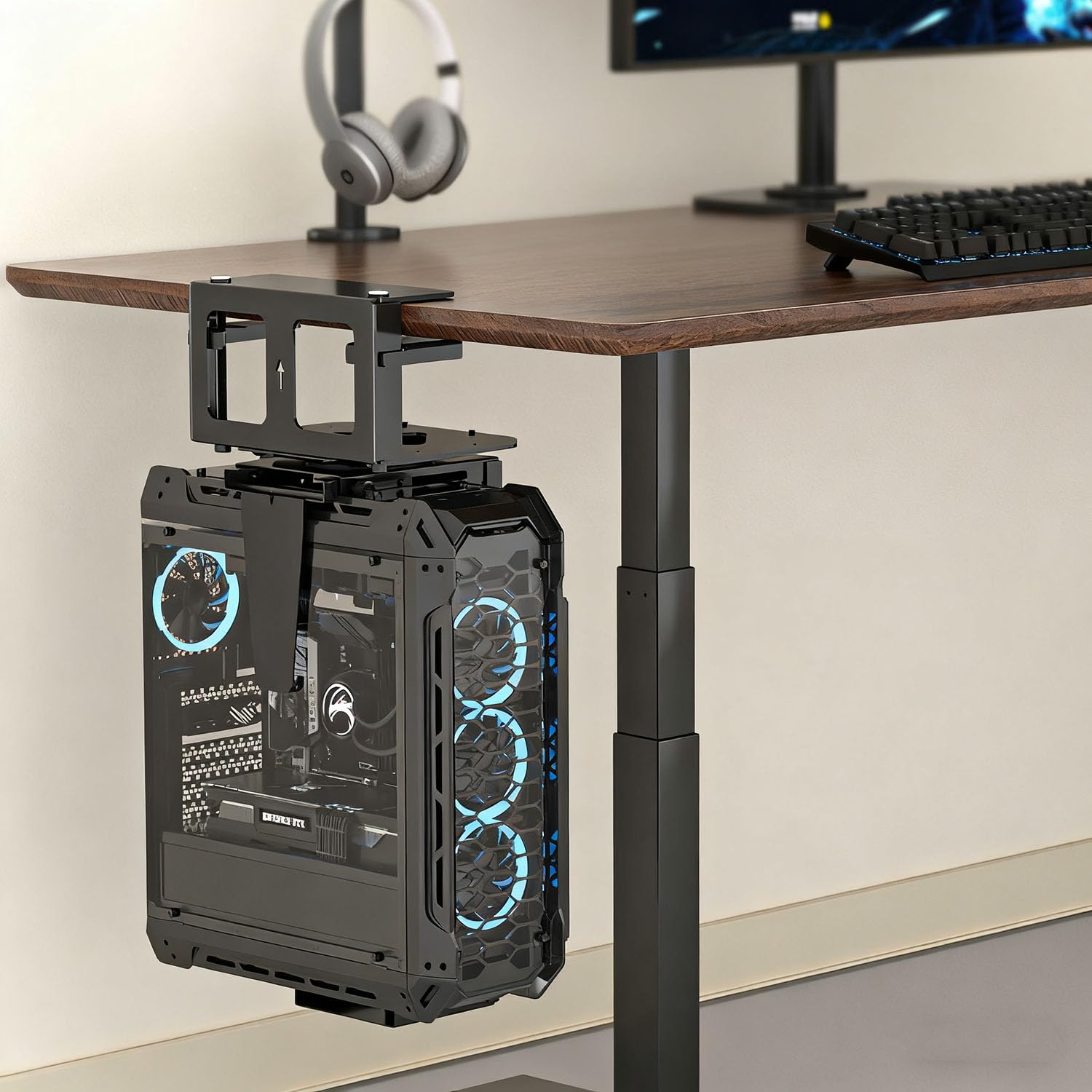 デスクトップPC吊り下げブラケット Amazon | デスクトップPC吊り下げブラケット 冷延鋼製・耐荷重30kg