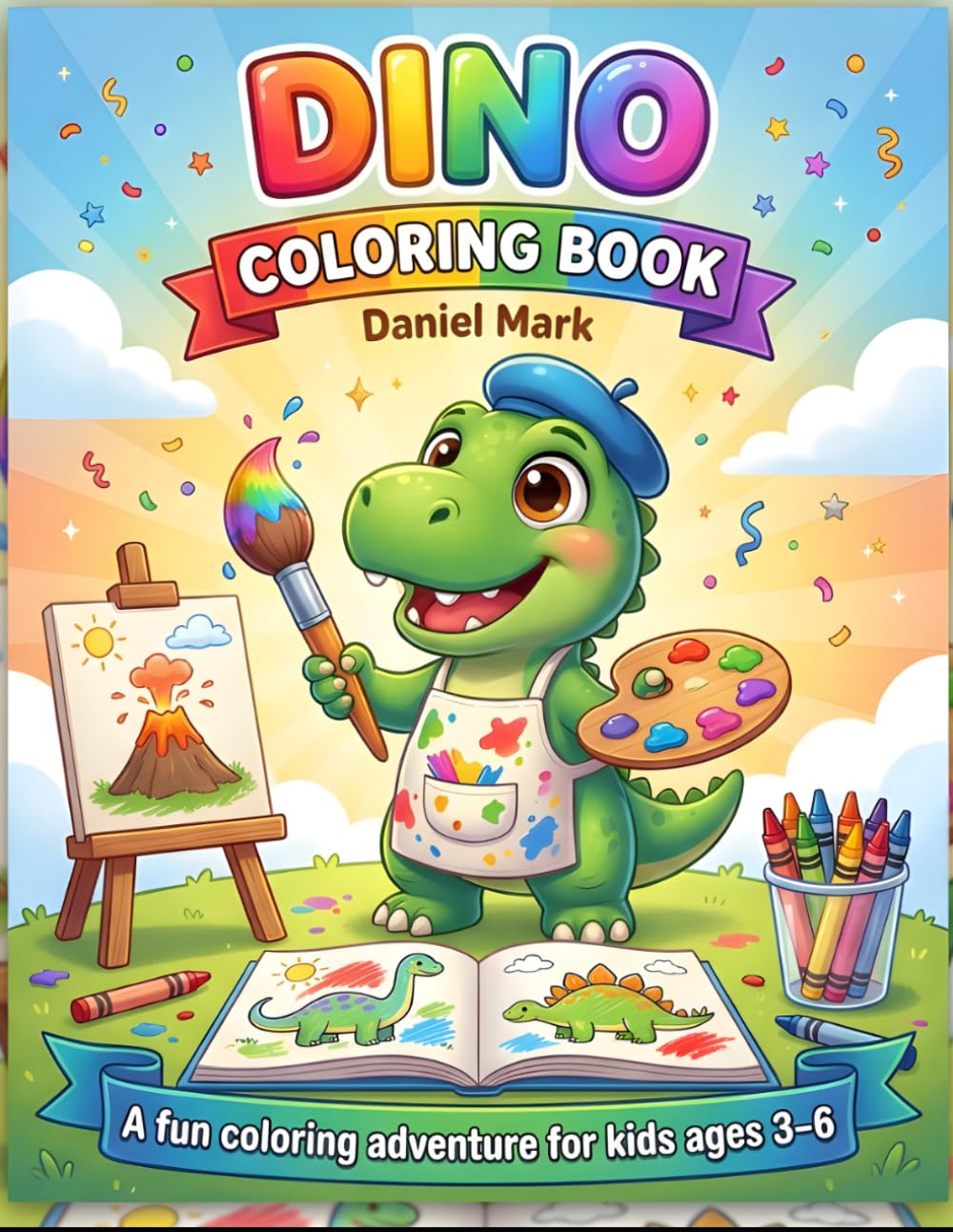 Dinosaur Coloring Book for Kids Ages 3–5: Fun and Easy Dinosaur Coloring Pages for Toddlers and Preschoolers