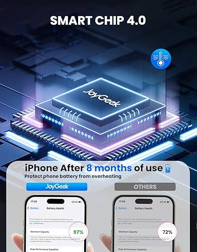 Miniatura 4 de Cargador inalámbrico para estación de carga Mag-Safe JoyGeek 3 en 1, soporte de viaje magnético para iPhone 15, 14, 13, 12 Pro Max Plus, Apple Watch