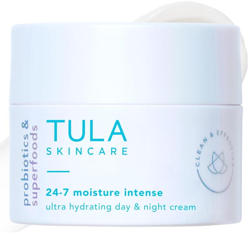 TULA Creme Facial Hidratante 24-7 Moisture Intense com Extratos Prebióticos, Ácido Hialurônico e Óleos Nutritivos