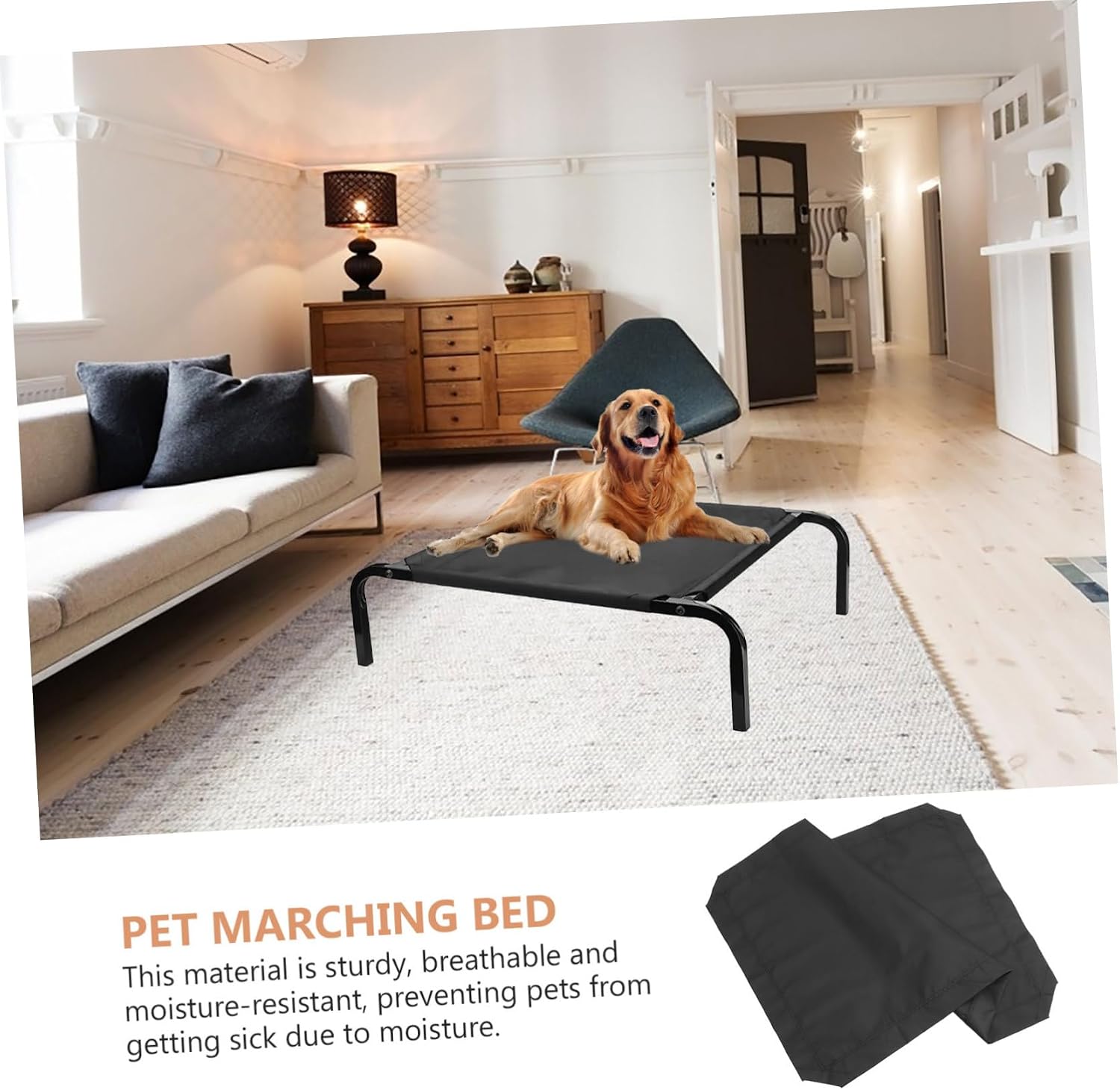 Milisten Elevated Dog Bed Cover Washable High Footed for Indoor Outdoor Use Space Saving Design Breathable