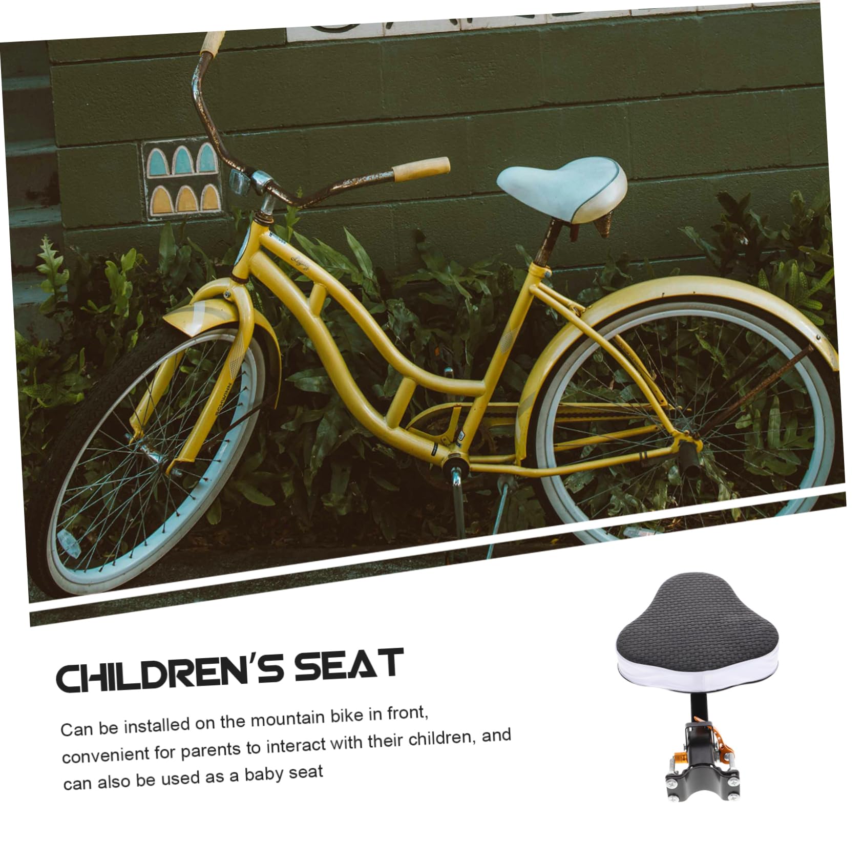 TOYANDONA Asiento de Bicicleta para Niños Plegable Diseño de Liberación Rápida, Antideslizante, para Bicicletas de Montaña y Uso Familiar
