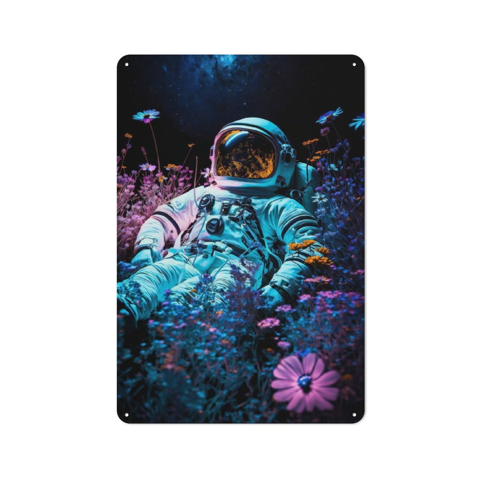 Junmoney Astro In A Garden Vintage Metal Sign 30X20cm For Pub Or Café, For Collectors Of Vintage Metal Wall Decor