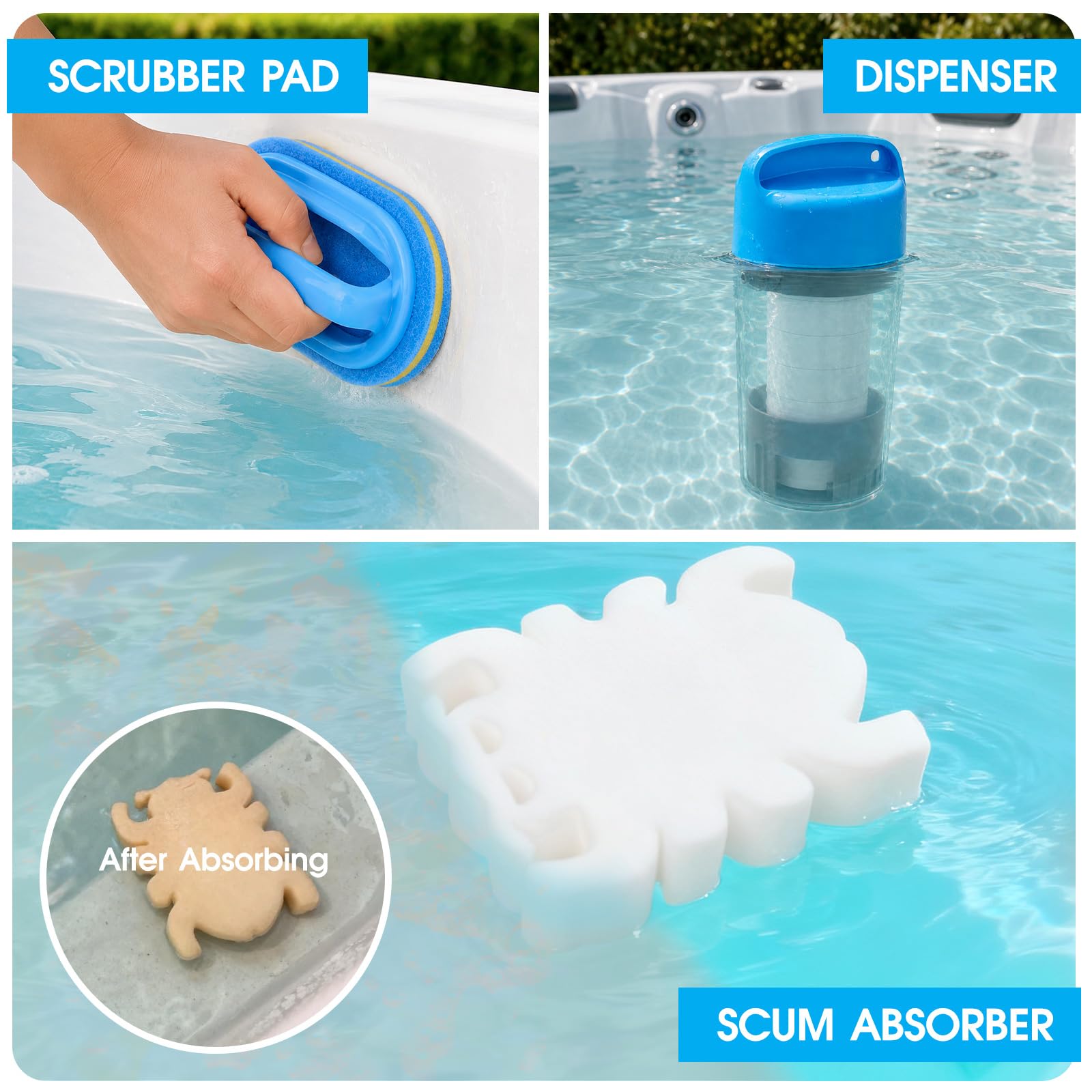 Aspirateur rechargeable pour jacuzzi, autonomie de 60 minutes