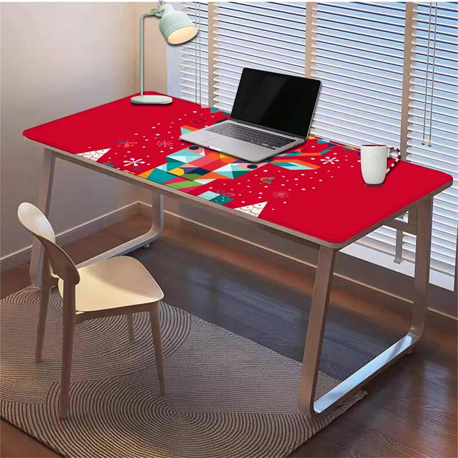 Gamingowa podkładka pod mysz 1200 x 600 x 3 mm, XXL, wodoszczelna, odporna na ścieranie, z przyszytymi krawędziami, czerwona, podkładka na biurko, poprawia prędkość i precyzję, do komputera, laptopa