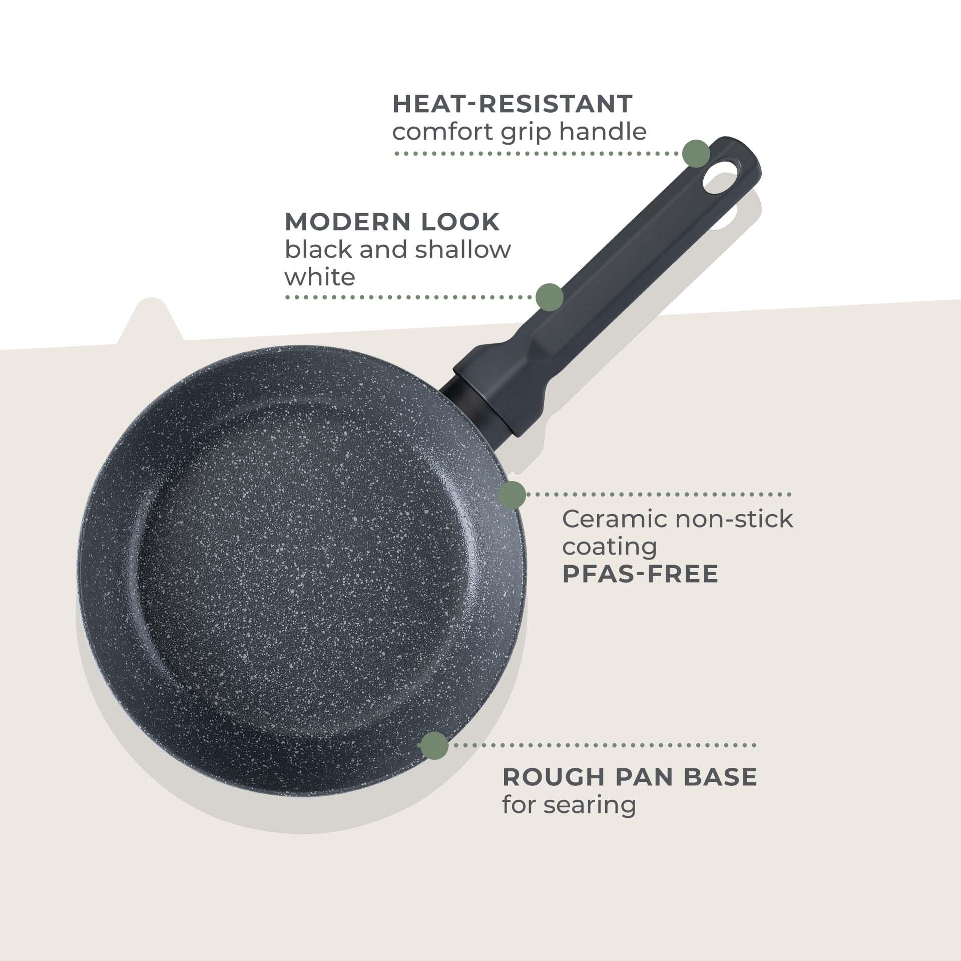 Fackelmann Balance 20cm Frying Pan, Recycled Aluminium, Non-Toxic Non-Stick PFAS Free Ceramic Coating - Image 2