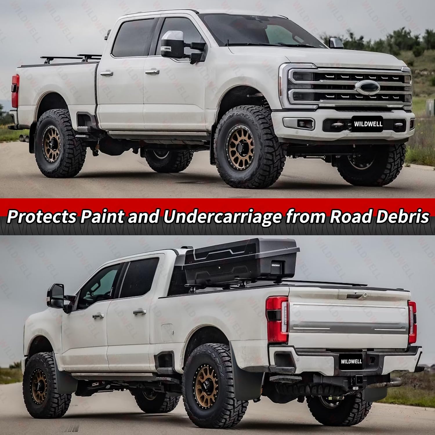 WildWell Mud Flaps for 2017-2025 Ford F250 F350 Super Duty