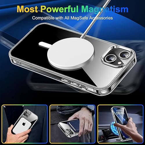 Miniatura 4 de Meifigno Serie Magic Mag diseñada para iPhone 15, protección de grado militar y compatible con MagSafe, parte trasera de policarbonato duro con