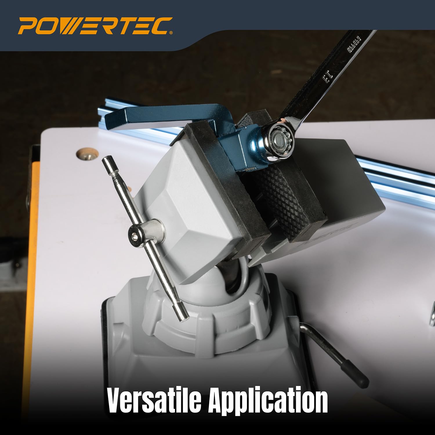 POWERTEC Morsa con base a vuoto, morsetto portatile a ventosa da tavolo con testa girevole a 360° per progetti fai da te, lavorazione del legno, modellismo, saldatura e artigianato (71016V)
