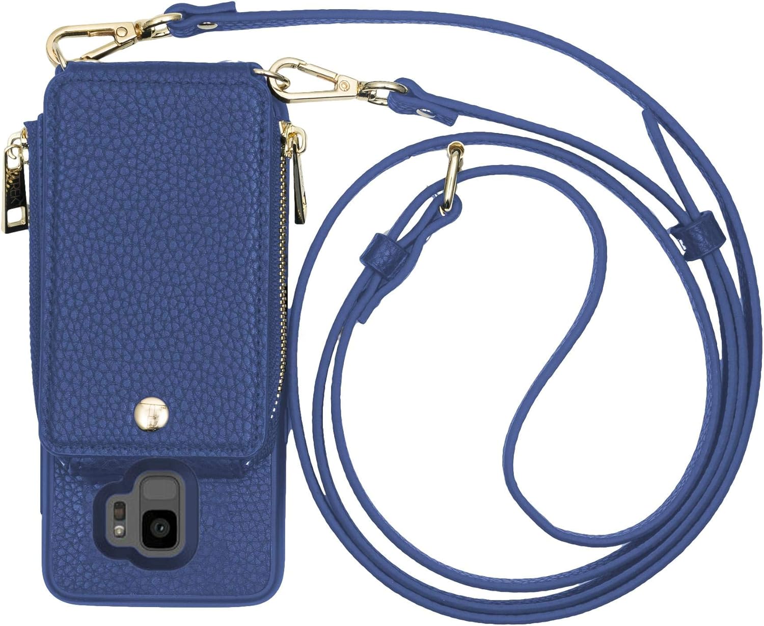 All-in-One Crossbody, Phone Case and Wallet for Galaxy S9 (Navy)