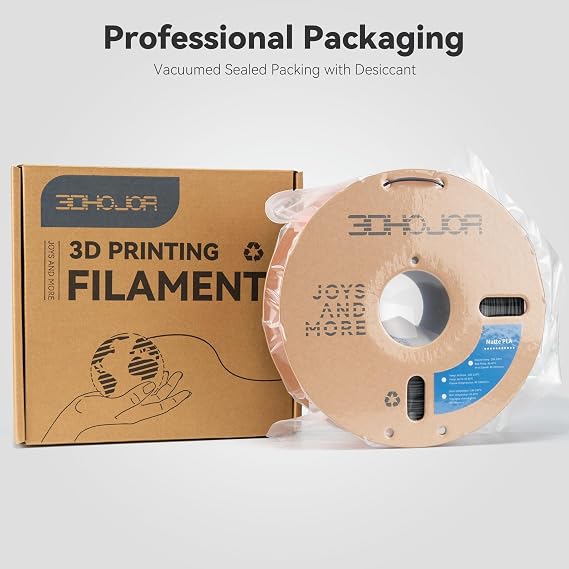 3DHoJor Matte PLA 3D Printing Filament Black,2KG