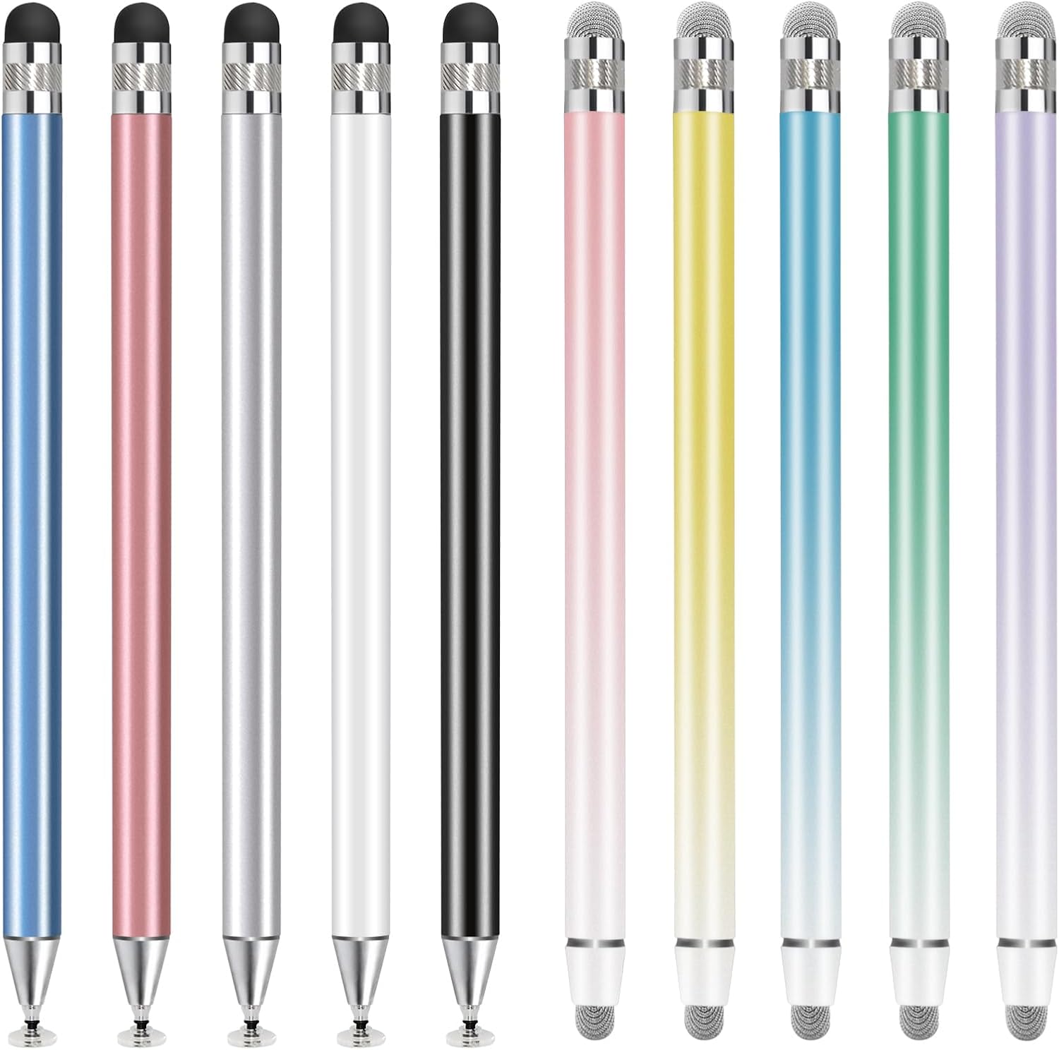 Stylus (10 Pcs), AGREJO Two Different Stylus Pen Combinations, High Precision and Sensitivity, Suitable for iPhone/ipad/Android Tablets, Compatible with All Touch Screens (10-Pack Mix)