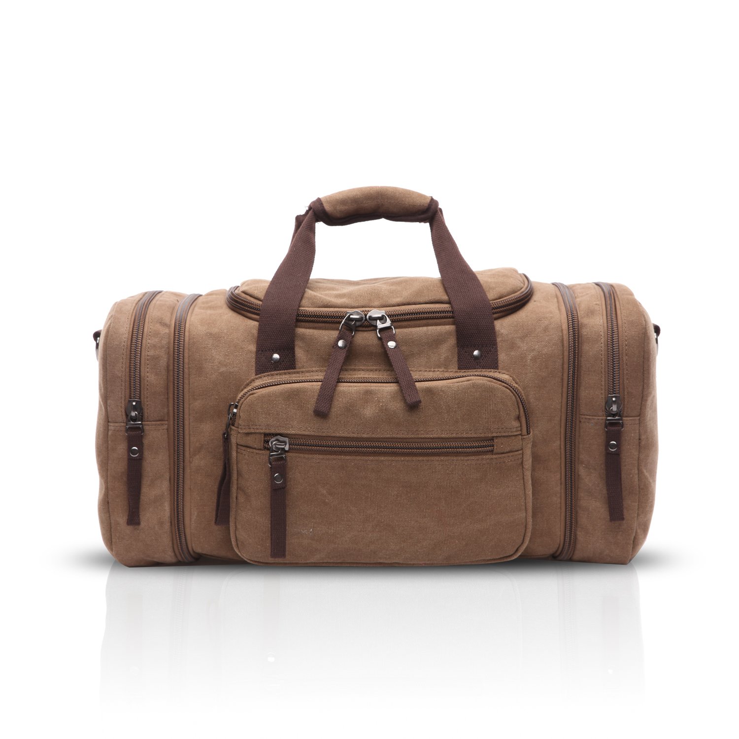 Sac weekend outdoor marron en toile robuste premium - 7