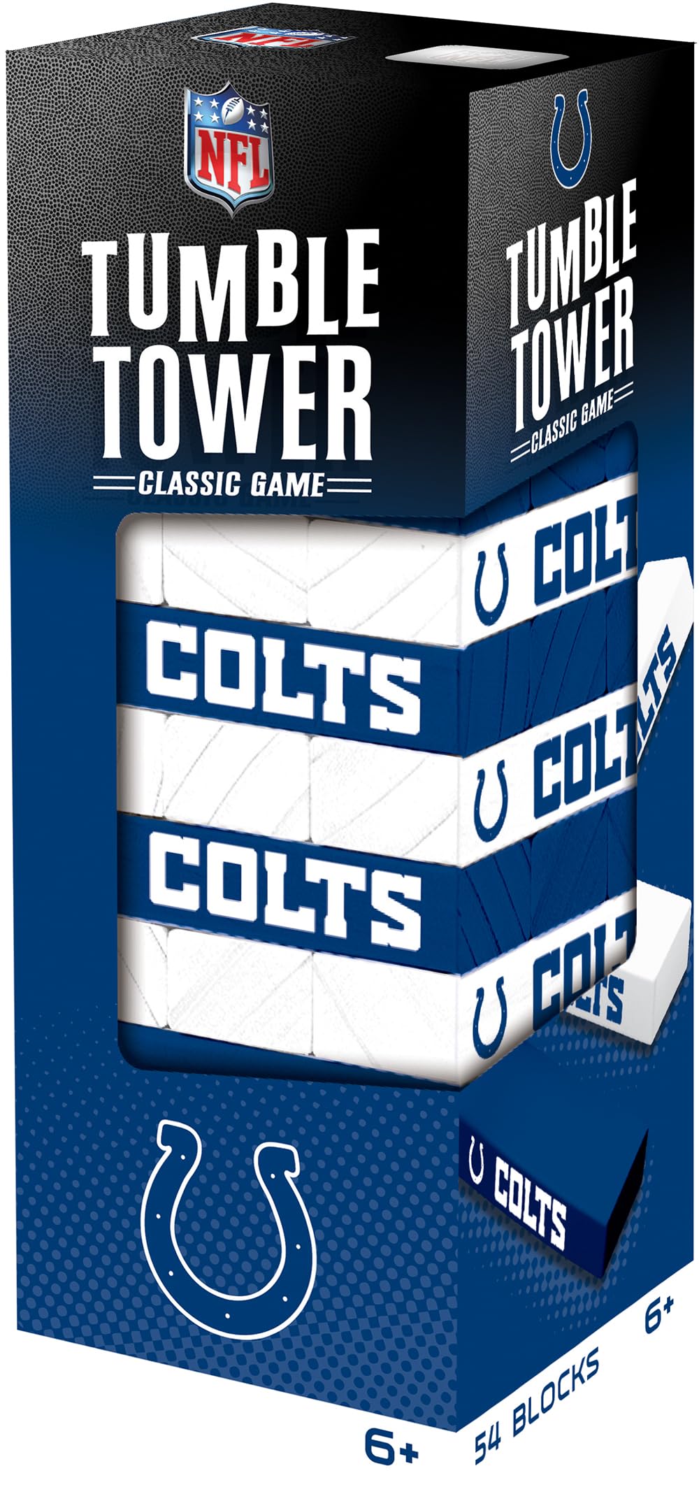 Baby Fanatic MasterPieces Game Day - NFL Indianapolis Colts - Officially Licensed Tumble Tower, Real Wood Blocks