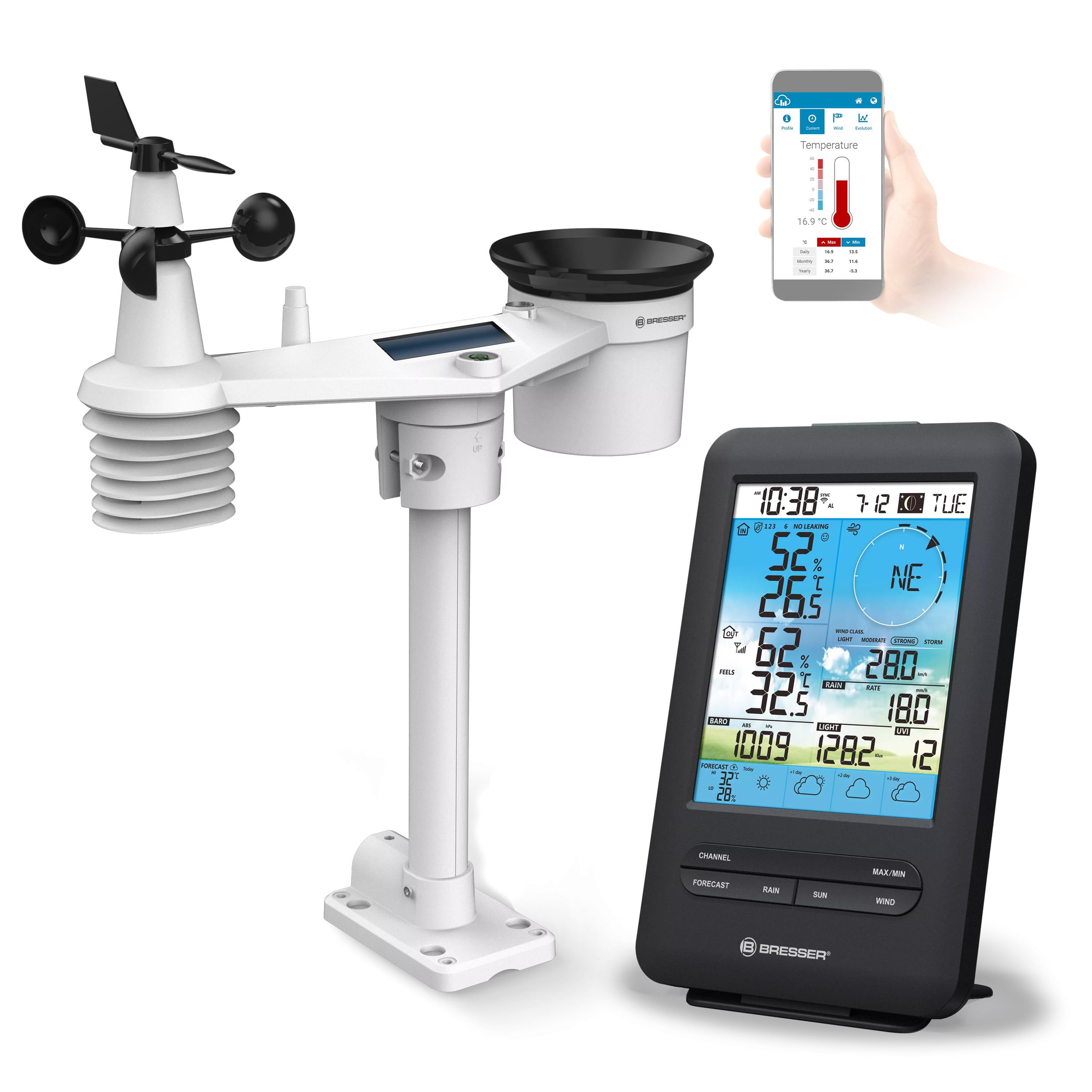 VEVOR 5-in-1 draadloos weerstation, 7,5 inch VA-display, buitensensor VEVOR 5-in-1 draadloos weerstation, 7,5 inch VA-display, buitensensor