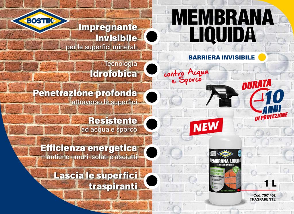 Bostik Membrana líquida barrera invisible impregnante para superficies 5L transparente