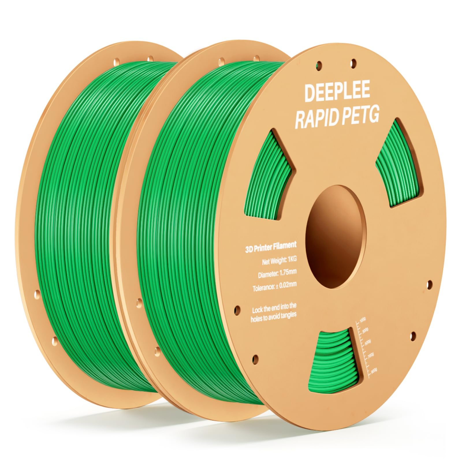 Filamento PETG Rapido DEEPLEE 1.75mm Verde 2KG, Alta Resistenza agli Urti, Stampa Fino a 641 mm/s, Compatibile con la Maggior parte delle Stampanti FDM