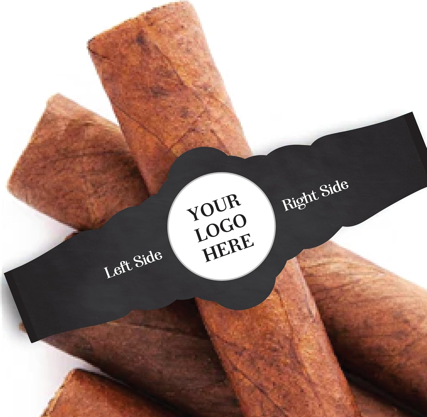 Custom Logo Cigar Labels, Set of 16 Labels, Personalized Cigar Bands (Logo on All White Background)