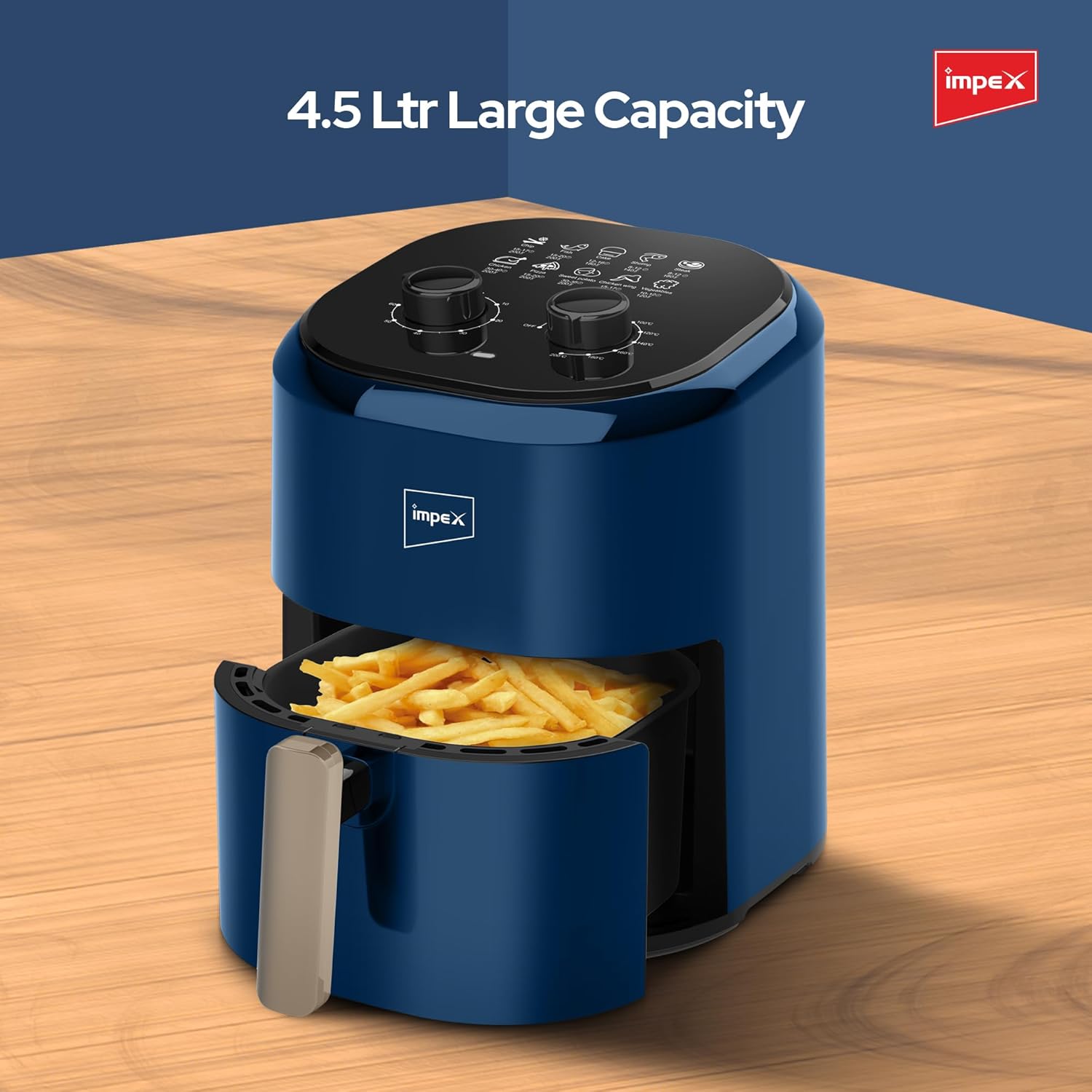 مقلاة هوائية 4.5 لتر تتضمن 25 بطانة من امبيكس، مقبض بارد الملم... - view 5