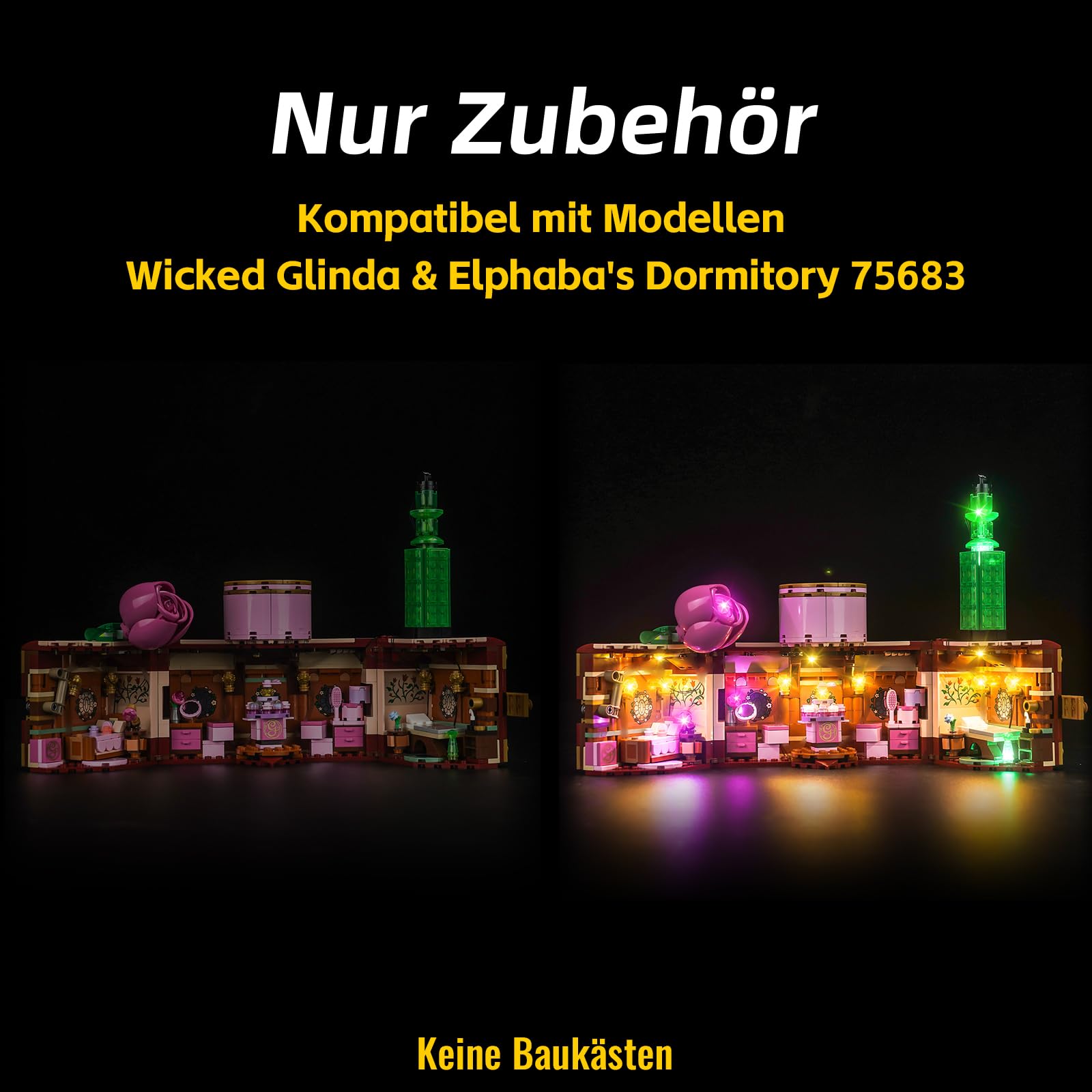 BrickBling Juego de luces LED compatible con Lego 75683 Glinda y Elphaba dormitorio (modelo no incluido), juego de iluminación decorativa, juguete creativo — view 2