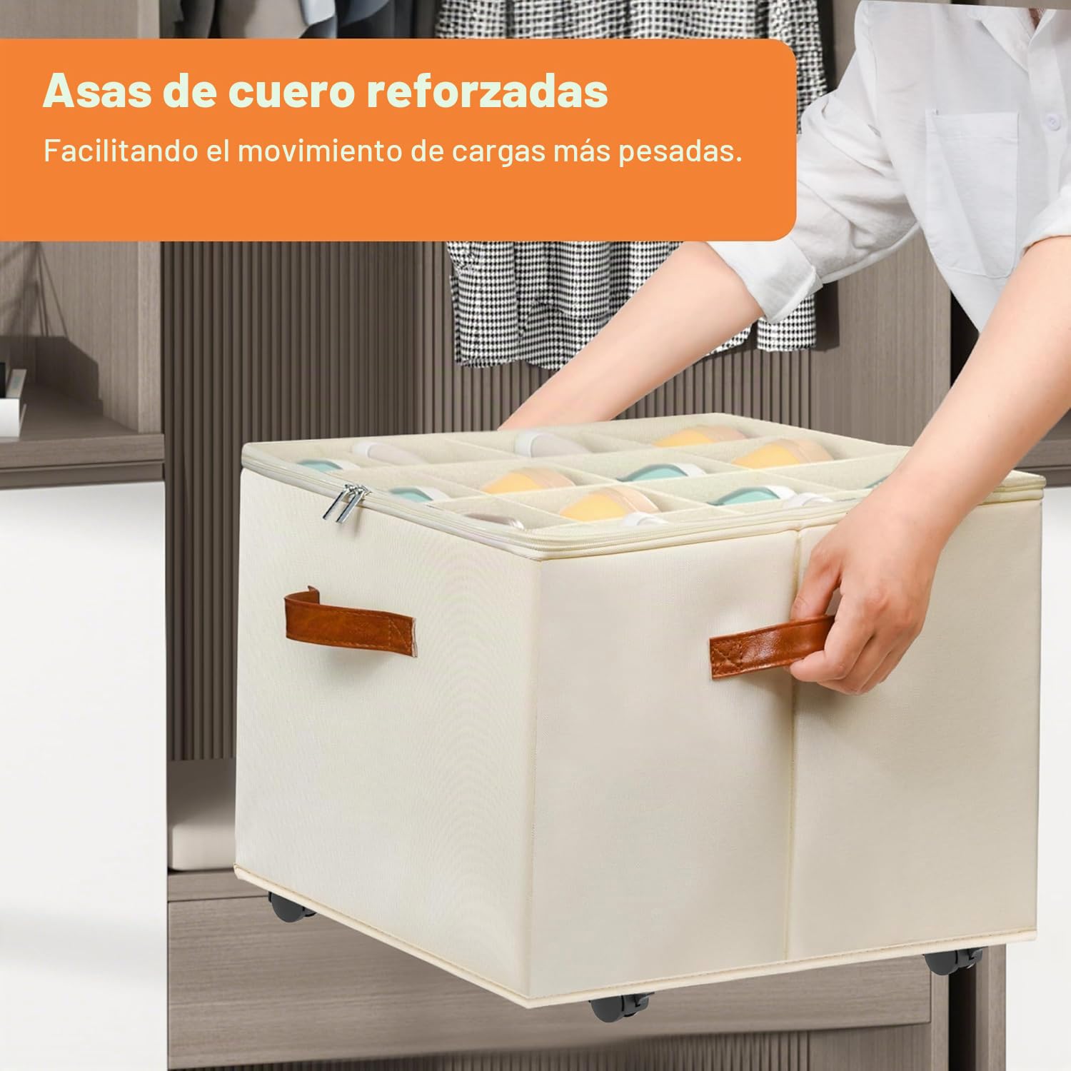 2 Piezas Organizador de zapatos, Cajas almacenaje zapatos con ruedas, tapa transparente y divisores ajustables, para 16-32 pares